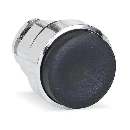 Black metal extended pushbutton, 22 mm diameter, maintained action, industrial finish