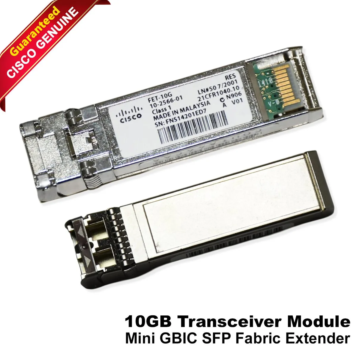 DELL DELL FET-10G 10GBASE-X 850nm Dual LC 100m SFP+ Transceiver laptop replacement part — product photo