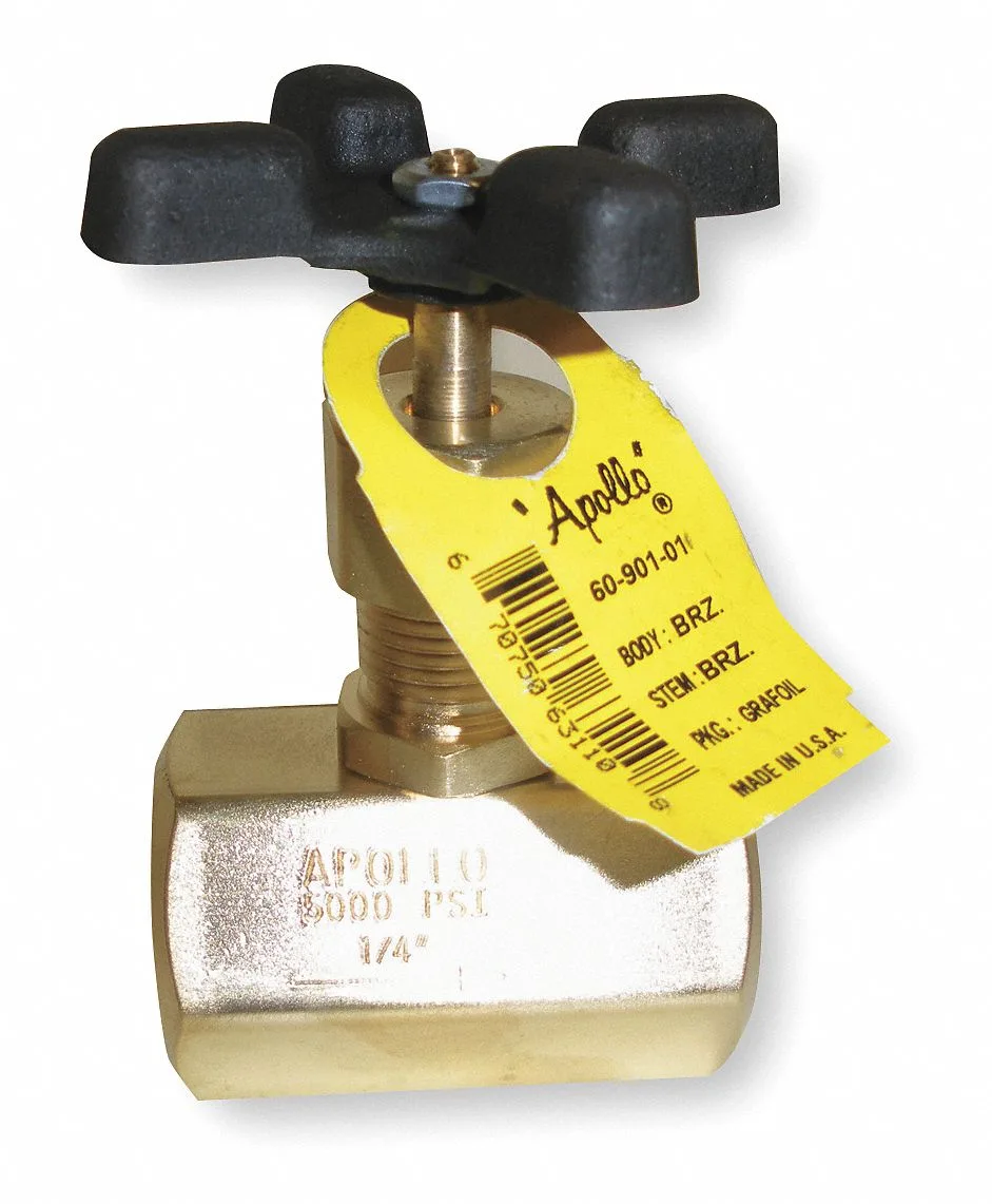 Apollo Apollo 6090301 globe valve 1/2 in FNPT brass 5000 psi 100 F — product photo