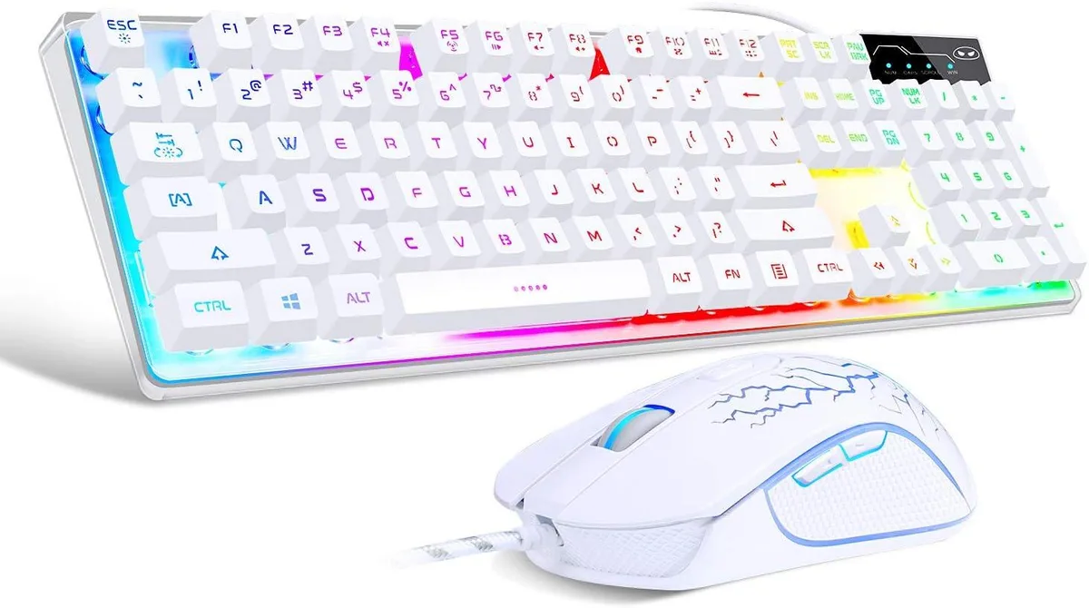BFKK BFKK K1 Gaming Keyboard and Mouse Combo White 104 Keys — product photo