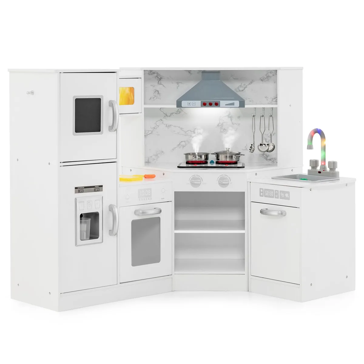 SlickBlue SlickBlue Kids Corner Kitchen Playset with Separated Washing Basin White — product photo
