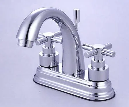 KINGSTON BRASS Kingston Brass KS8611EX Elinvar Two Handle 4" Centerset Lavatory Faucet with Brass Pop-up — product photo