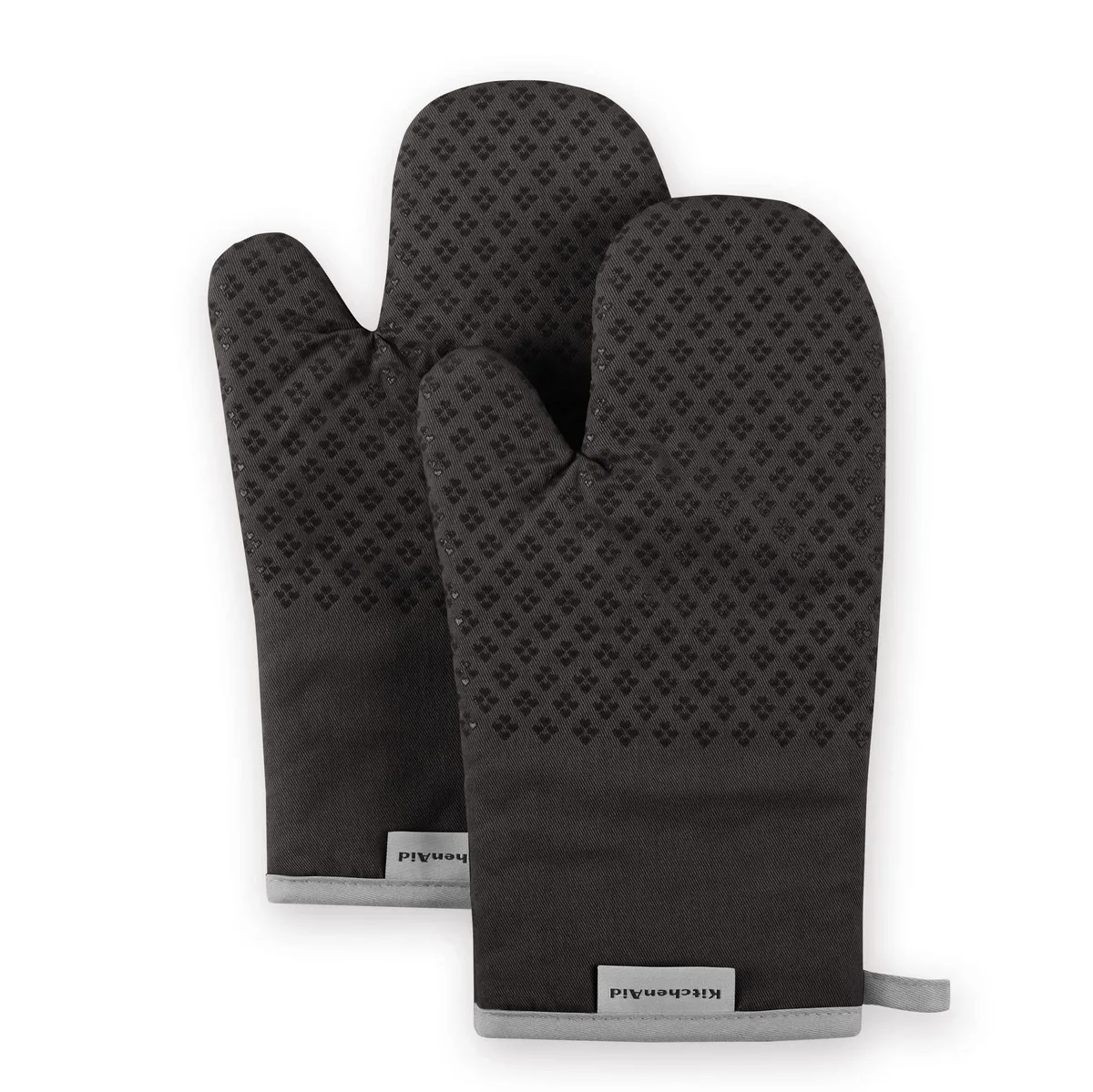  Oven Mitt Set 7"x12.5" Black 2 Piece — product photo