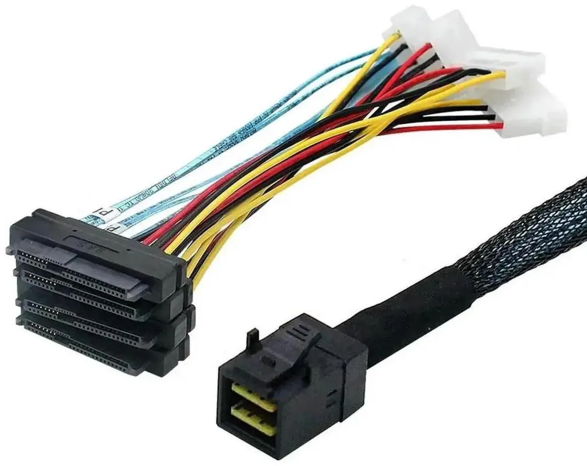 SMUGDESK SMUGDESK 12Gbps Mini SAS HD SFF8643 to 4×SFF8482 Fanout Cable — product photo