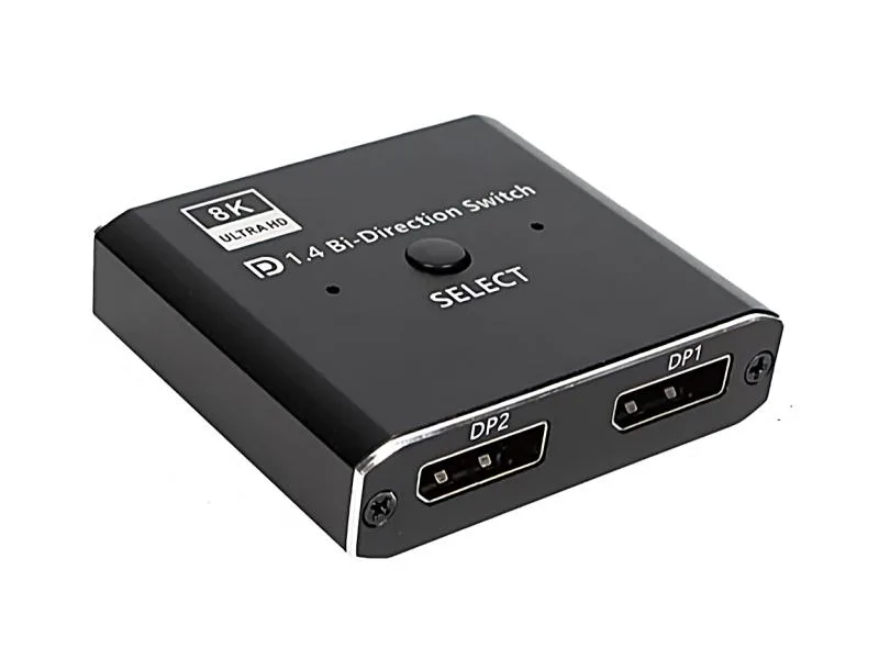 Kirzi Kirzi DisplayPort Switch 8K Splitter 2 in 1 Out 1 in 2 Out 8K 60Hz 4K 120Hz 1080P 240Hz — product photo