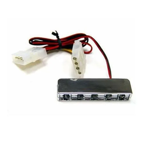 Set of five small red LED lights for PC case interior