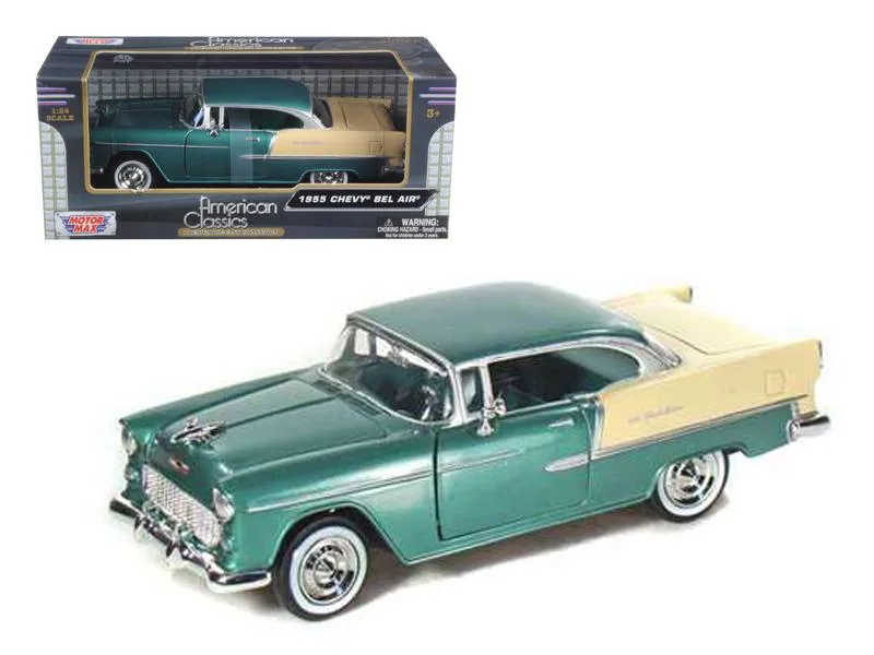 MOTORMAX MOTORMAX 1955 Chevrolet Bel Air Green 1/24 Diecast Car — product photo
