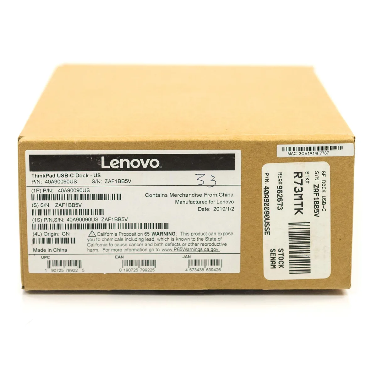 Lenovo Lenovo ThinkPad USB-C Dock 40A9 DK1633 — product photo