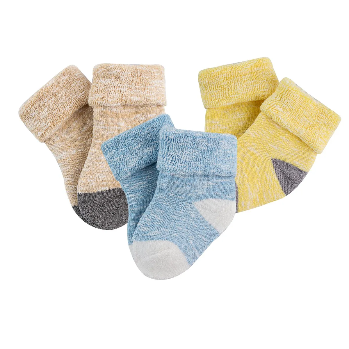 Six pairs of white cotton crew socks for babies
