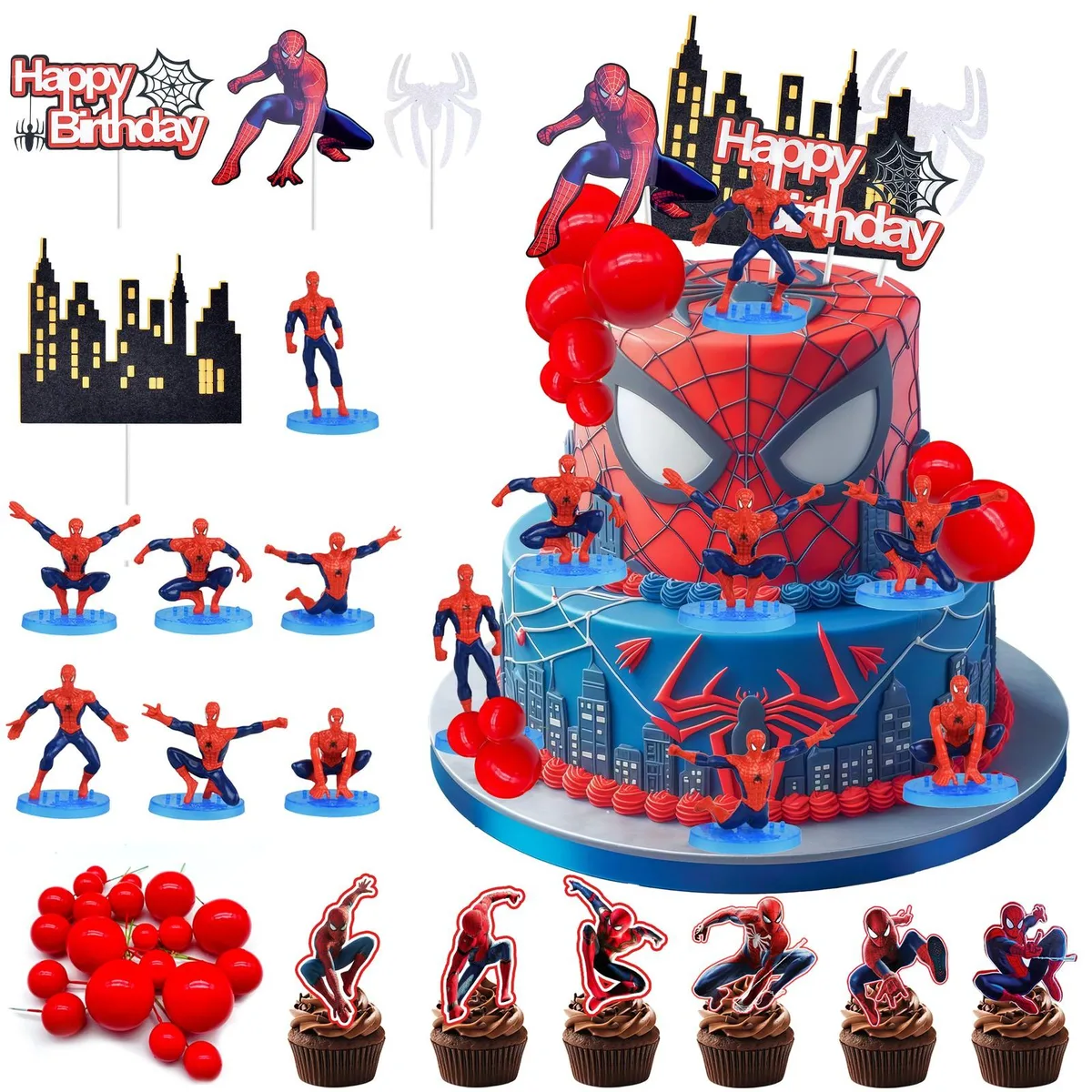 InBoxxarty InBoxxarty Spiderman Cake Decorating Supply 43 Pcs — product photo