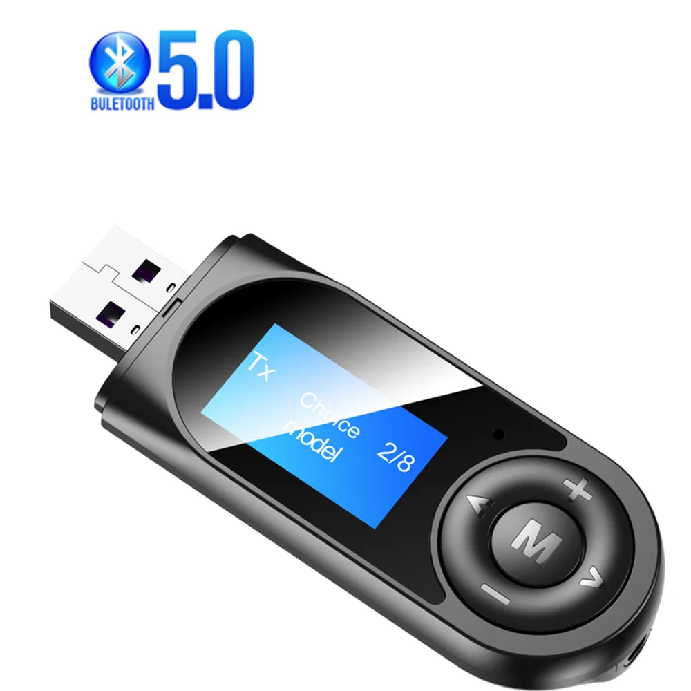 IHDAPP IHDAPP 3#Q0499_B Bluetooth 5.0 Audio Transmitter Receiver AUX 3.5mm LCD Black — product photo