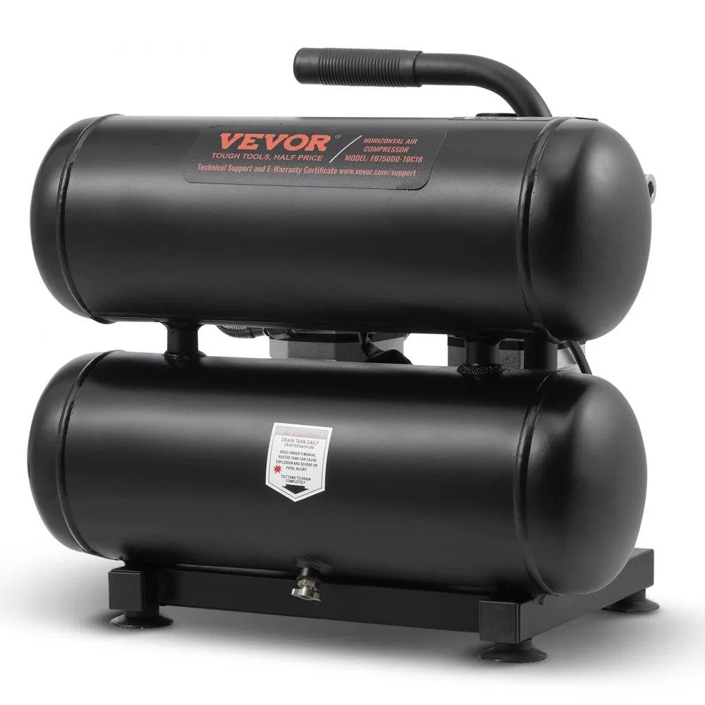 VEVOR VEVOR Air Compressor 4.6 Gal 1HP 2.2 CFM@90 PSI 120 PSI Max 80 dB Oil-Free Steel Tank — product photo