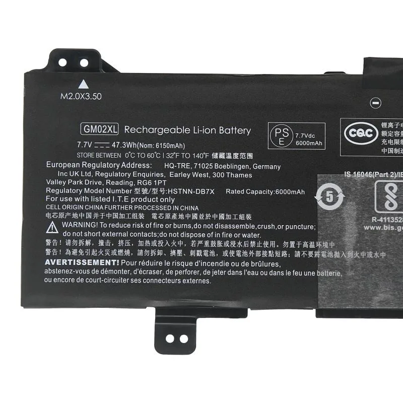 POWER-FENG POWER-FENG GM02XL 7.7V 47.3Wh Li-ion battery for HP Chromebook x360 11 G1 EE / 14-CA Series — product photo