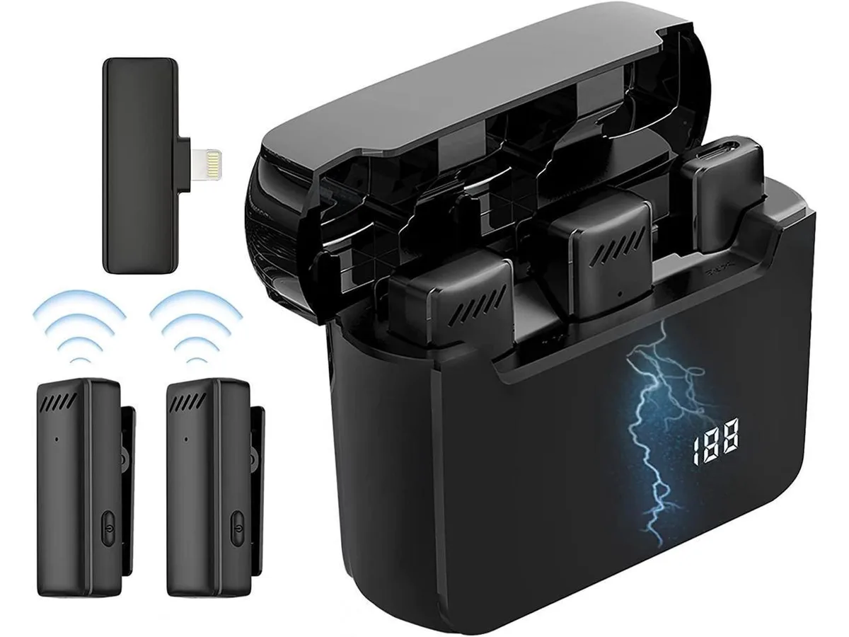 BONAEVER BONAEVER Wireless Lavalier Microphone Kit with Charging Case — product photo