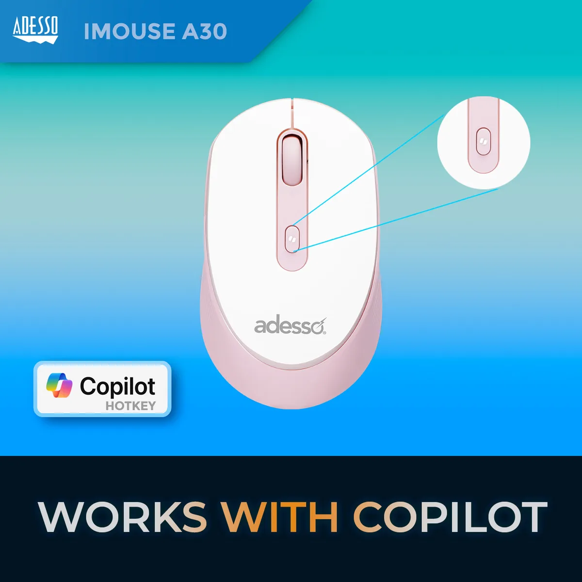Adesso Adesso IMOUSE A30P Wireless Mouse with CoPilot Key — product photo