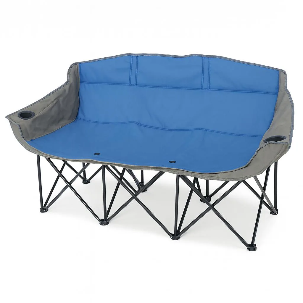 Vandue Corporation Vandue Corporation GoTEAM! 3 Seat Folding Bench Couch Blue/Gray — product photo
