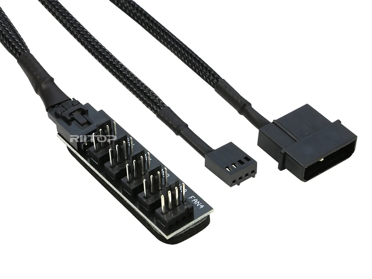 RIITOP RIITOP PWM Fan Hub 5-Way Splitter 40 cm 2-Pack internal power cable — product photo