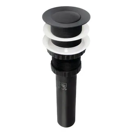 Matte finish push pop-up bathroom sink drain without overflow