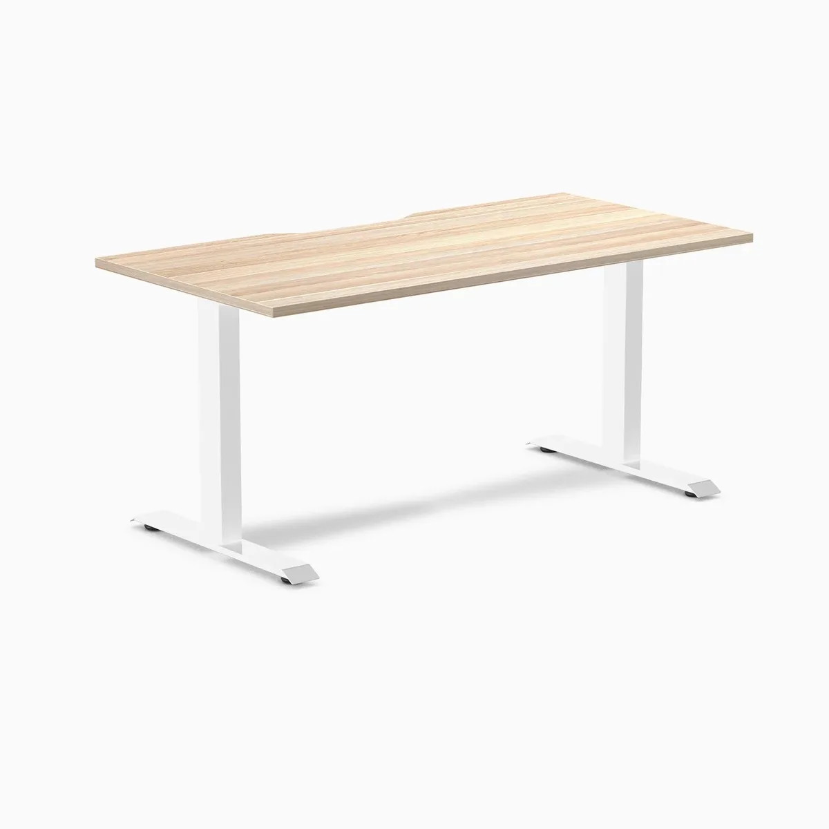 Desky Desky Zero Scalloped Laminate Desk Classic Oak White 59.1 x 29.5 in — product photo
