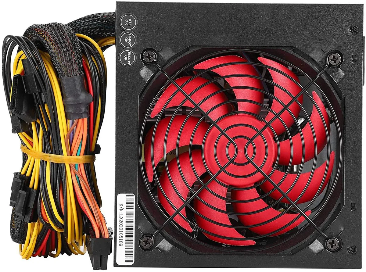 myVolts myVolts ATX-500W 500W 115/230V power supply with red silent fan — product photo