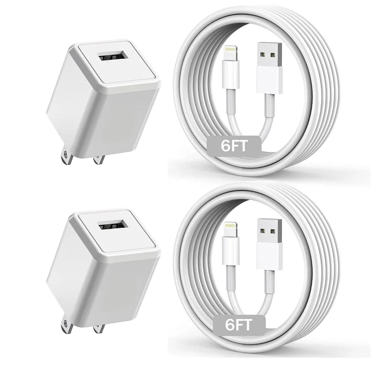 MCHOSE MCHOSE 2-pack 6 ft Lightning cable with 5 W charger 480 Mbps — product photo
