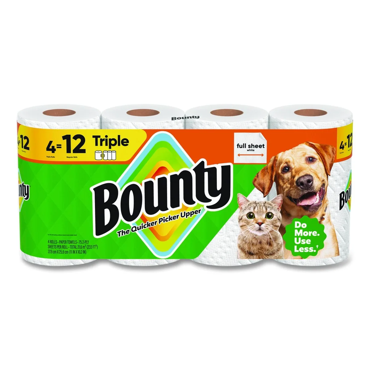 Procter & Gamble Procter & Gamble Kitchen Roll 2-Ply White 10.5 x 11 75 Sheets 4 Triple Rolls — product photo