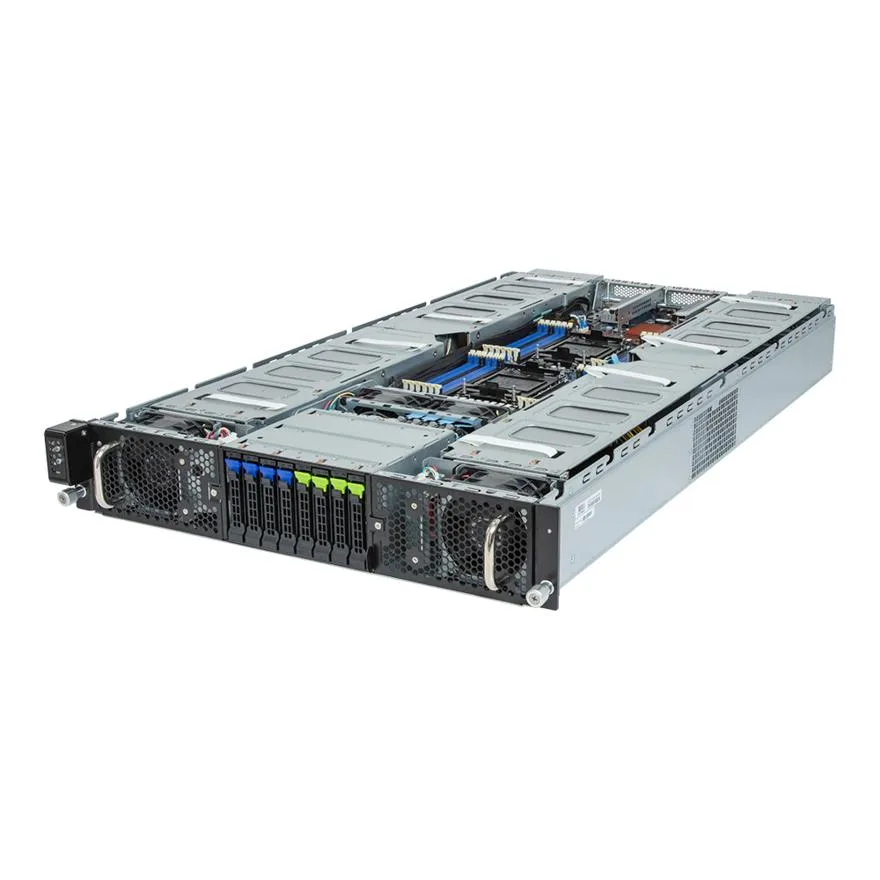 GIGABYTE GIGABYTE G293-S42-AAP1 barebone server 24 DIMMs 8 GPUs 4+4 2.5 NVME SATA SAS bays 10Gb LAN — product photo