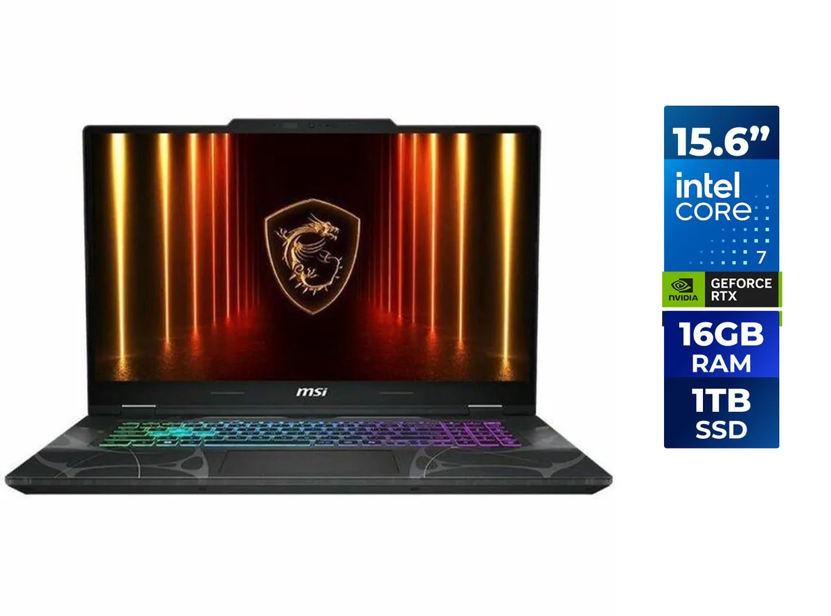 MSI MSI CYBORG15B2293 gaming laptop 15.6 FHD 144 Hz Intel Core 7 240H 16 GB 1 TB RTX 5050 8 GB — product photo