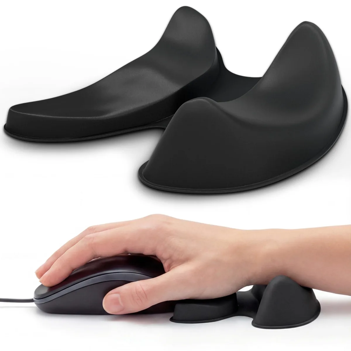  COMFILAX DK011B GlideX r2.0 Wrist Rest Black 4.5x4x.1 in — product photo