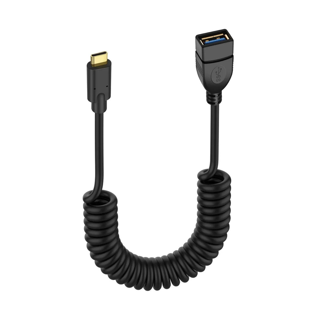 BUCIER BUCIER USB-C coiled cable 5Gbps 90° F/L — product photo