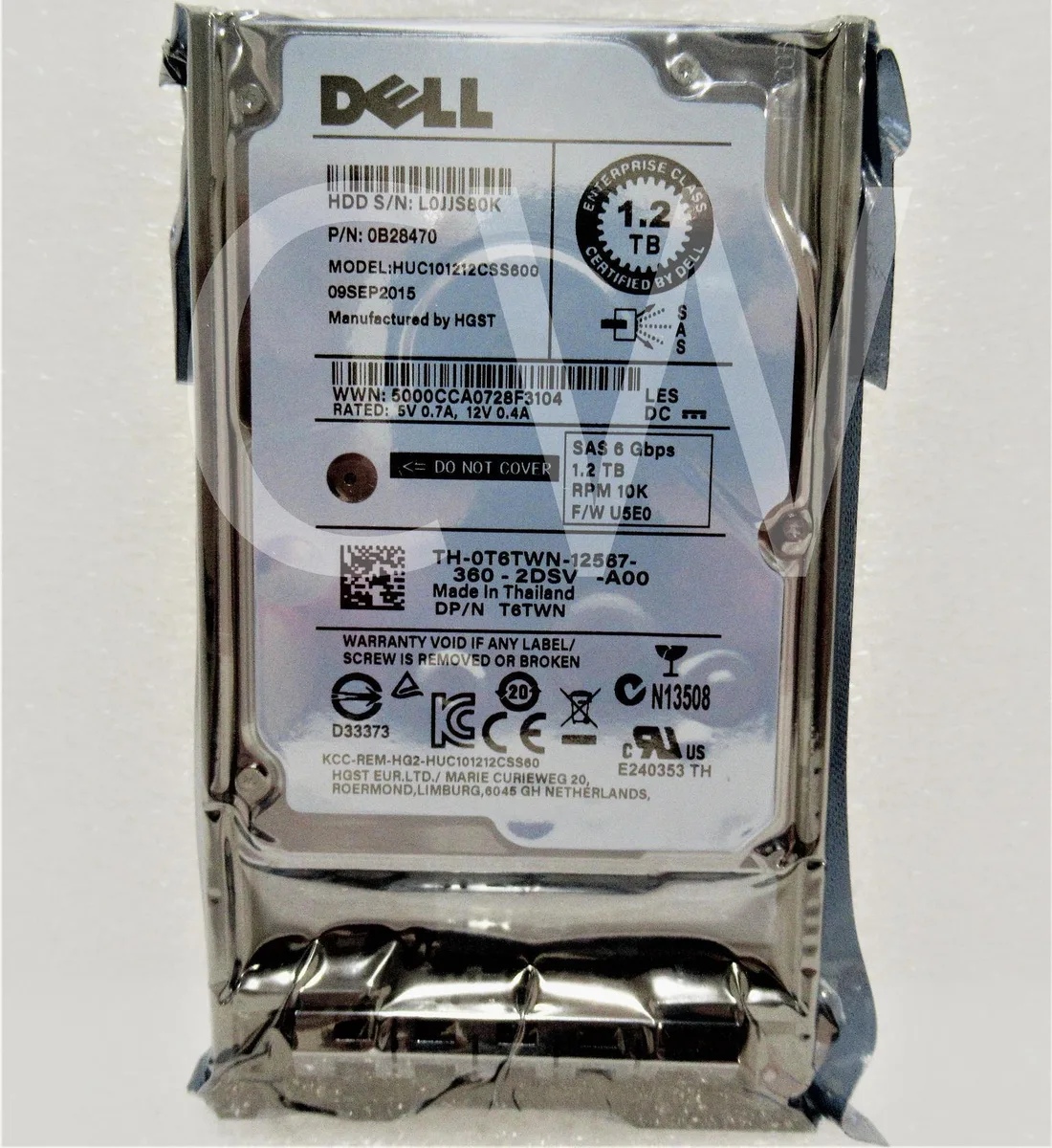 DELL DELL 1.2TB 10K SAS 6G 2.5in internal hard drive — product photo