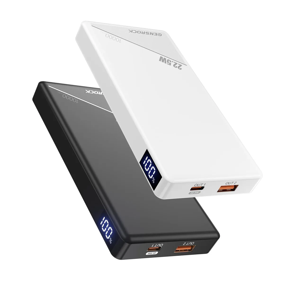 GENSROCK CK25100 10000mAh power bank 22.5W PD LED display — product photo