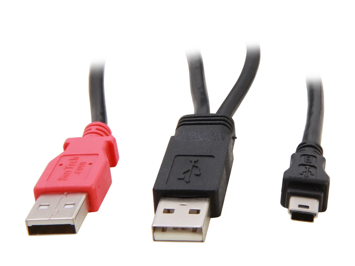 STARTECH STARTECH USB2HABMY3 USB 2.0 Y cable USB A to Mini B 3 connectors — product photo