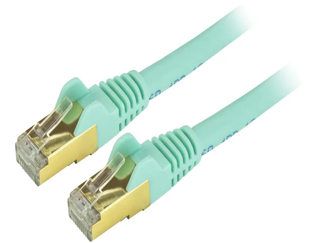 STARTECH STARTECH C6ASPAT9AQ Cat6a Shielded Network Ethernet Cable 9 ft Aqua — product photo