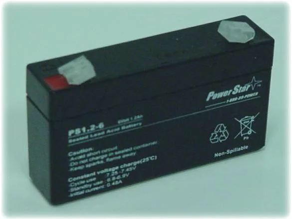 Rectangular black sealed battery unit with terminals