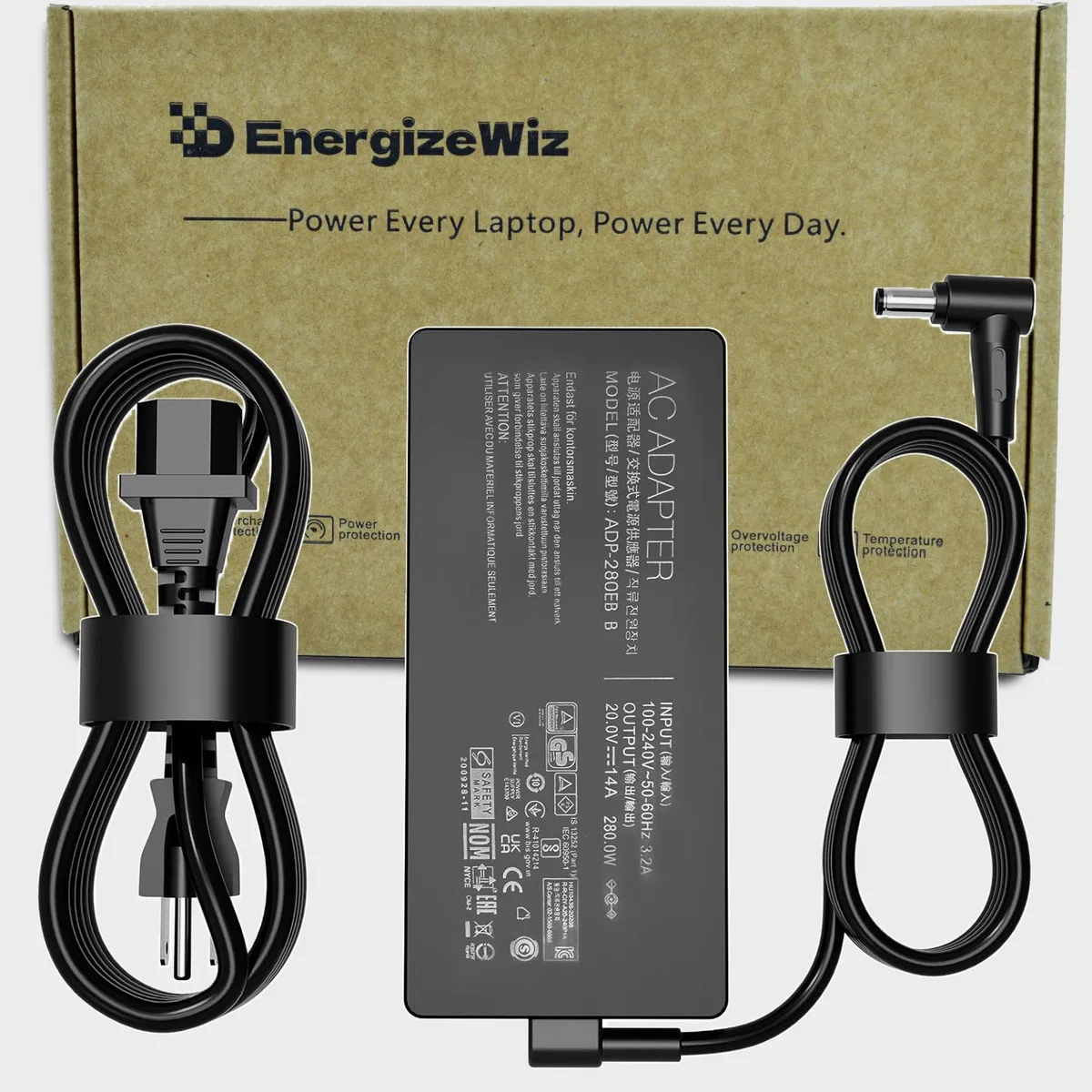 Energizewiz Energizewiz 280W 20V 14A AC Adapter for Asus ROG Strix G15 G17 Scar Zephyrus — product photo
