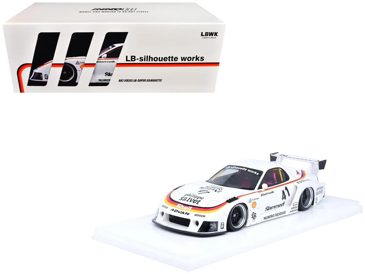 Inno Models Inno Models Mazda RX7 FD3S LB-Super Silhouette RHD #41 White 1/18 hobby collectible — product photo