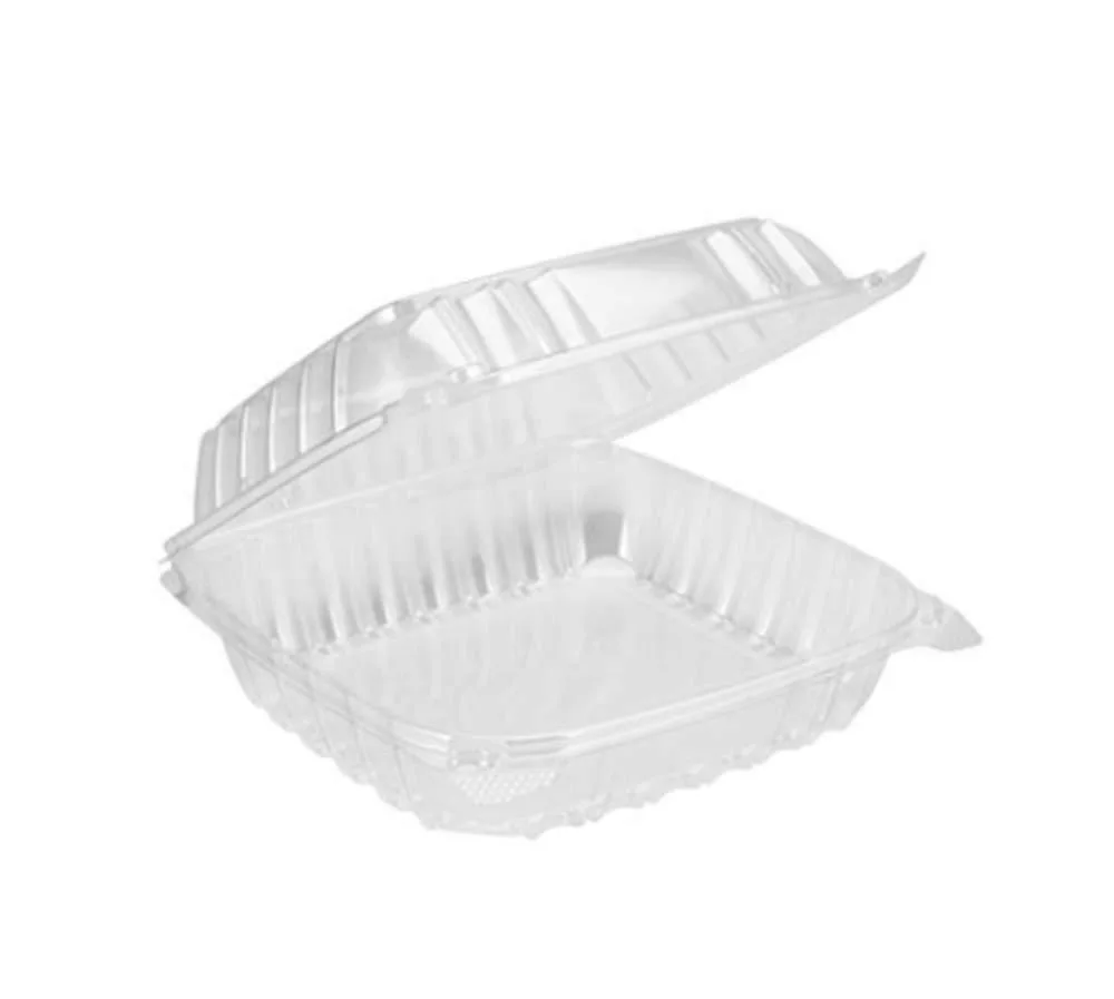Red hinged clamshell food containers, 16-pack
