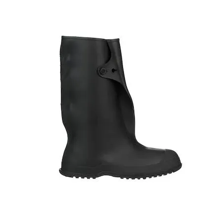 TINGLEY RUBBER CORP. TINGLEY RUBBER CORP. 35141 Overboots, Plain Toe, PVC, 14 in, Snap Tab, Black, Size S — product photo