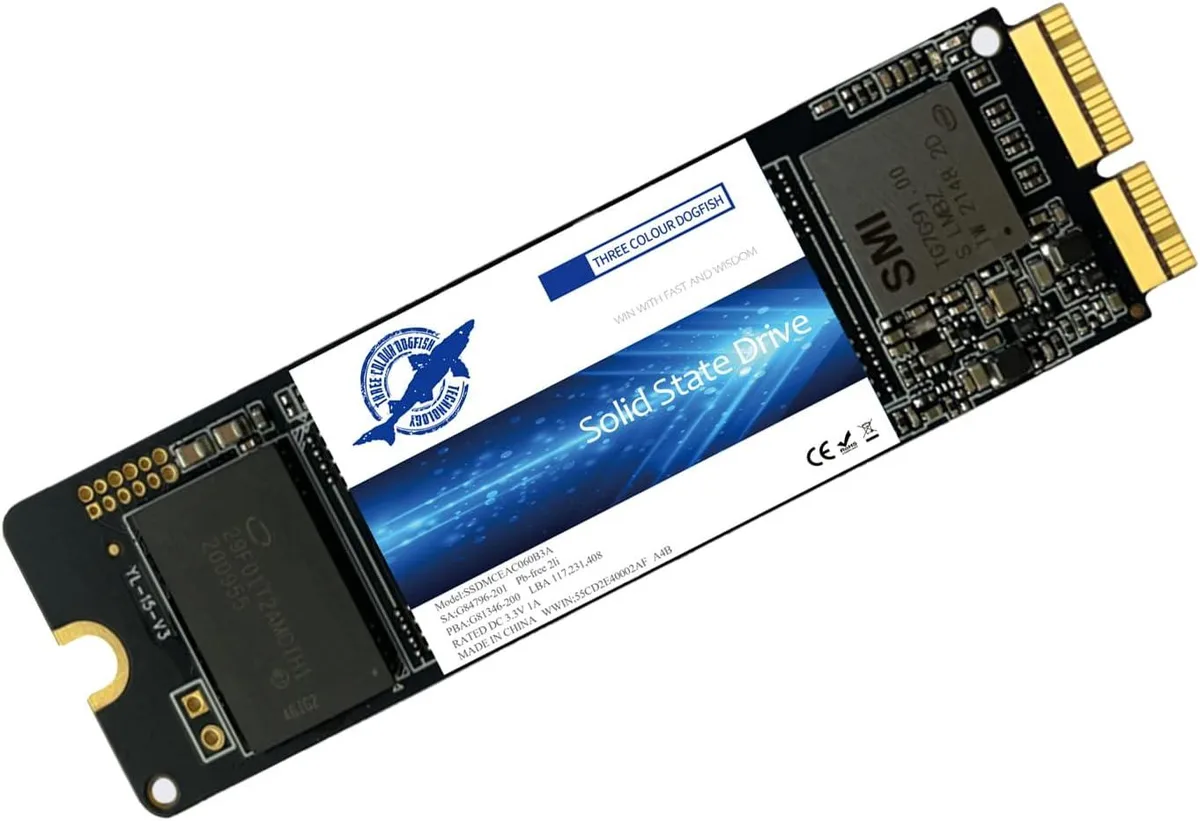 THREE COLOUR DOGFISH THREE COLOUR DOGFISH 256GB NVMe internal SSD MacBook Air A1465 A1466 — product photo