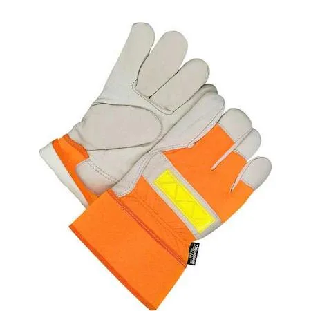 BDG BDG Leather Gloves Cowhide Palm Safety Cuff Beige Orange XL 1 PR — product photo