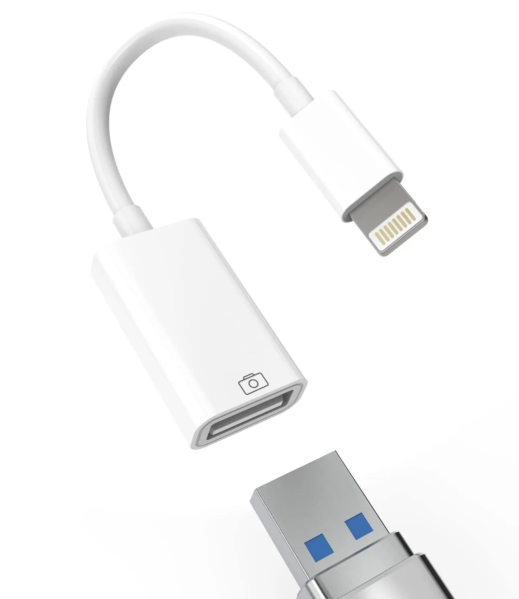Lightning Male to USB Female OTG Adapter White 1.2 11.8 14 .01 — product photo