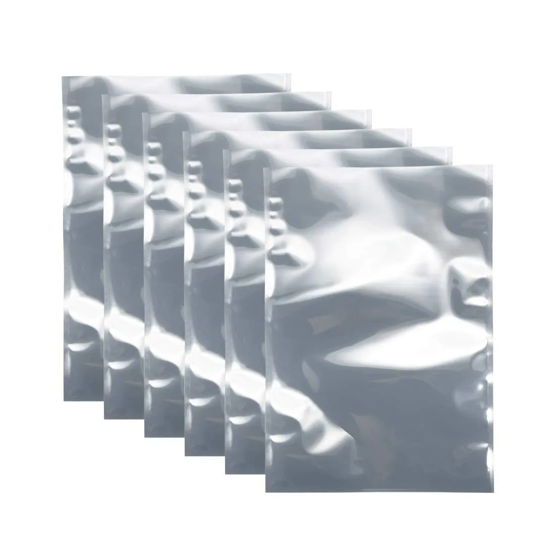 Stack of twenty black antistatic shielding bags, flat open top, 9 by 12 inches