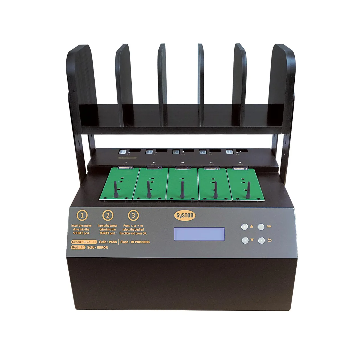 Systor Systor SYSNVME-YL06PRO04 1-to-4 NVMe/SATA duplicator 36GB/min — product photo