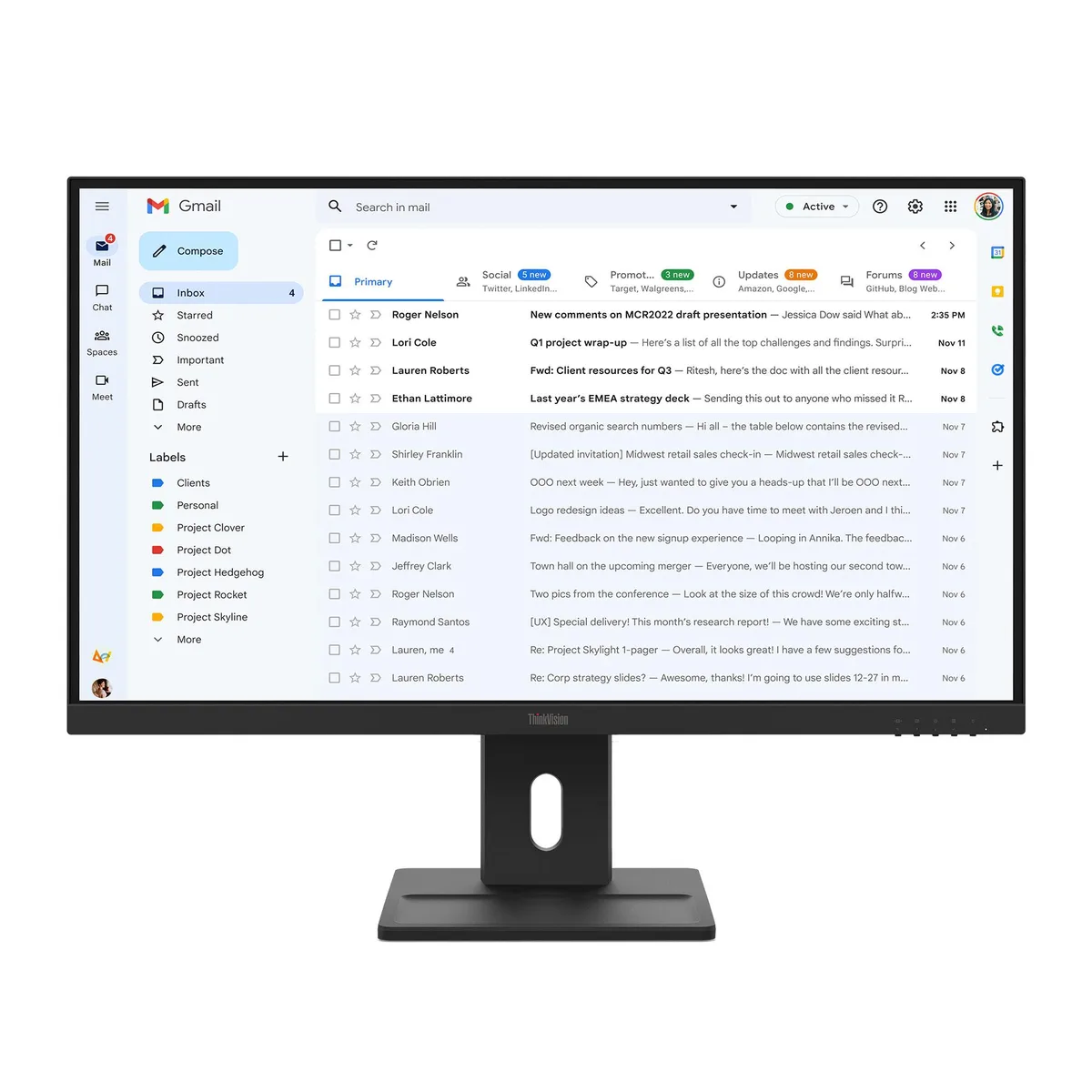 Lenovo Lenovo ThinkVision 64BCMAR4UZ 27 inch 100Hz monitor — product photo