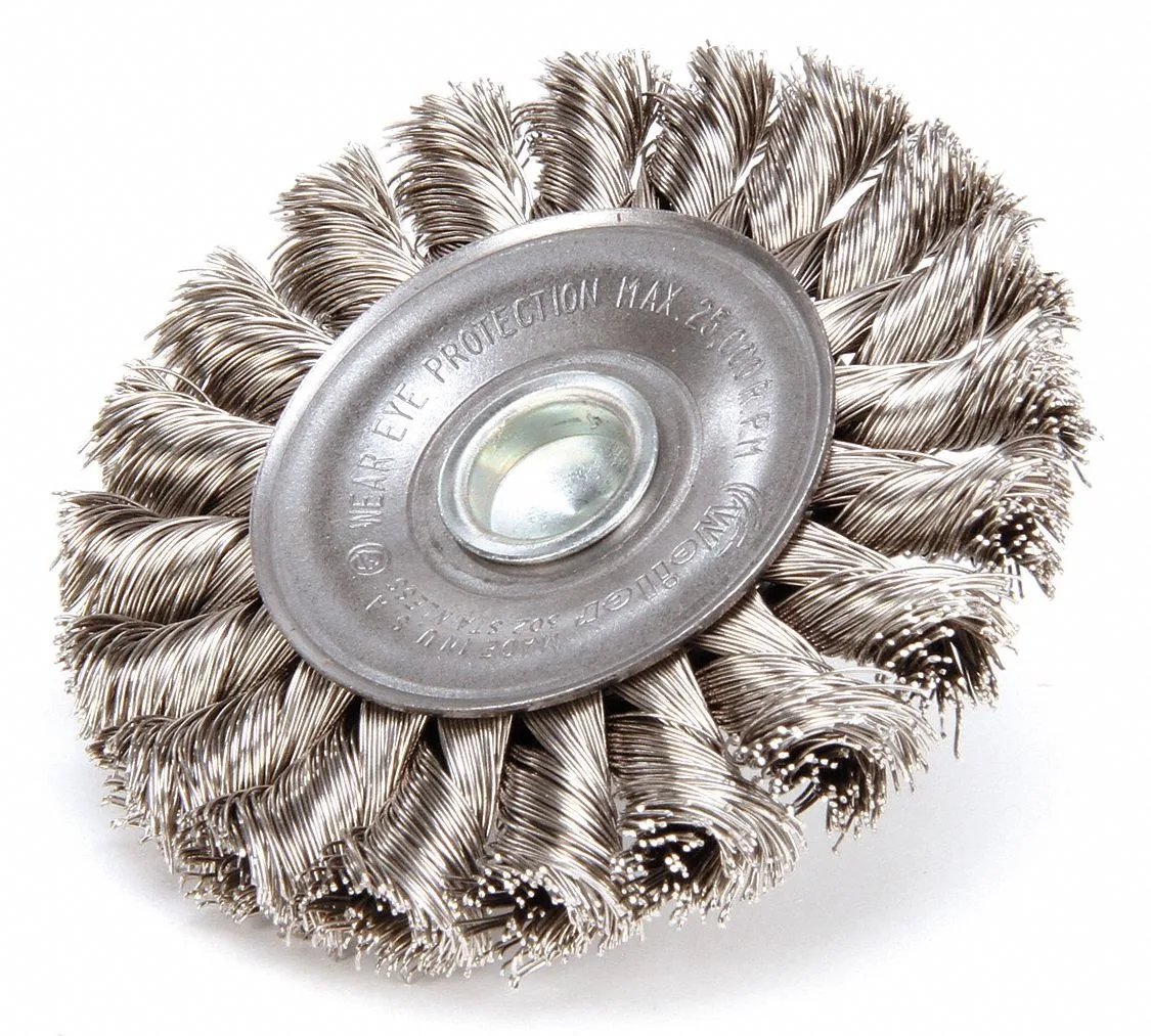 Weiler 94038 stainless steel knot wire wheel brush on 1/4 inch stem