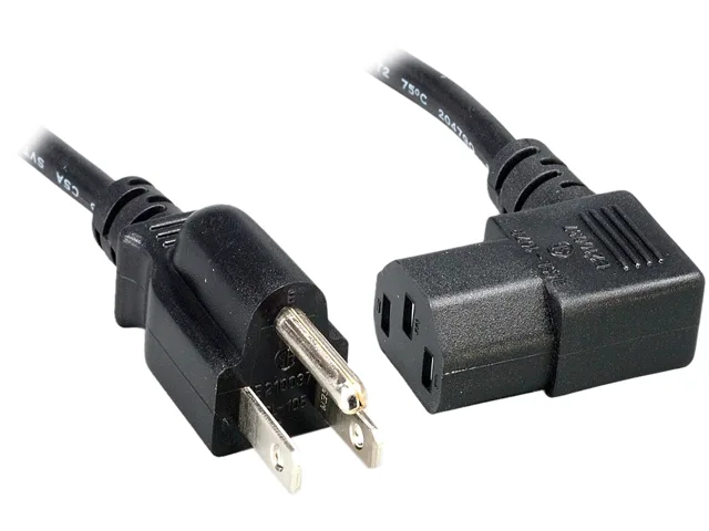 Nippon Labs Nippon Labs 30POW-10W1-06215 18 AWG 15 ft NEMA 5-15P to C13 Right Angle computer power cord — foto del prodotto