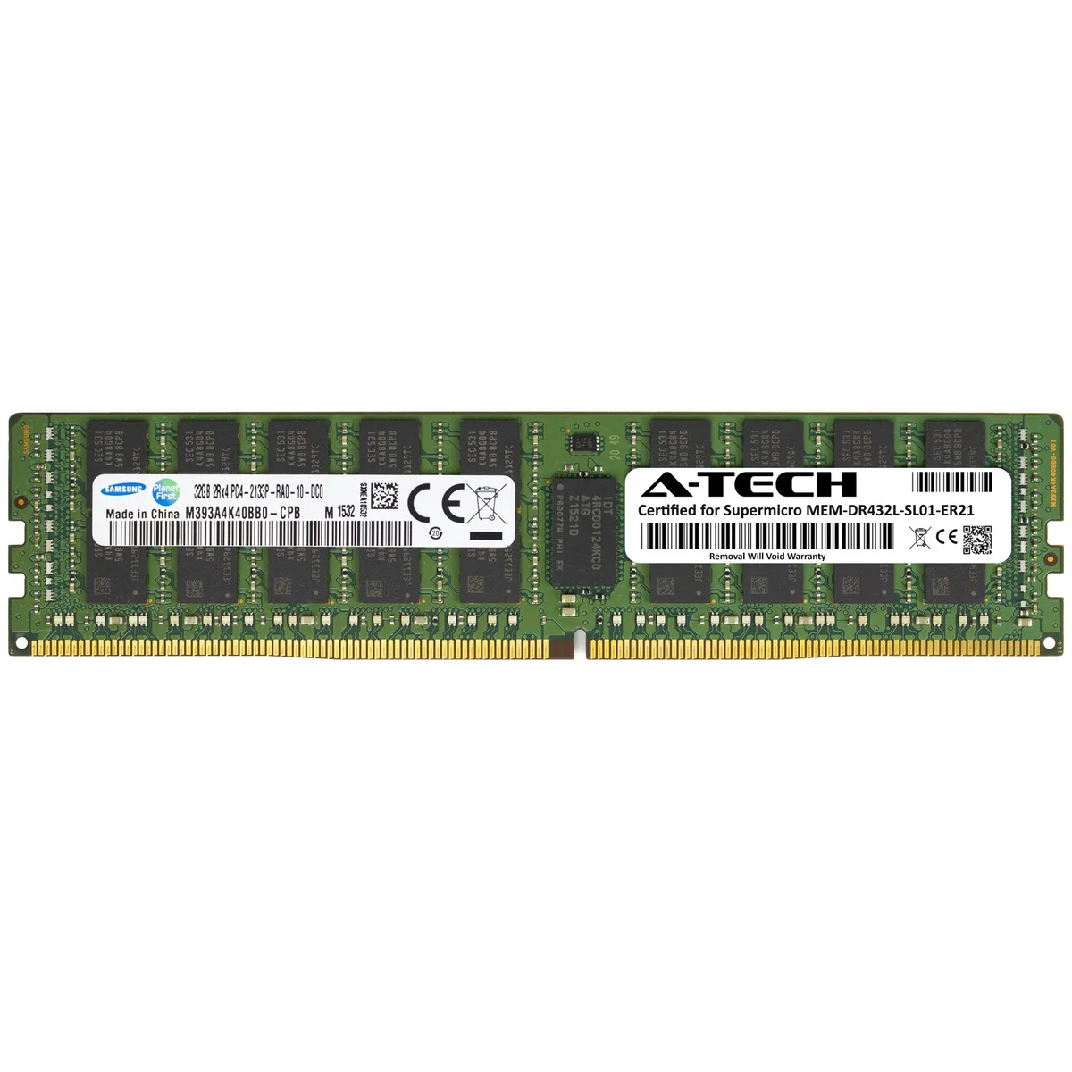 A-Tech A-Tech 32GB DDR4 2133MHz CL15 ECC Registered 2Rx4 288-Pin Server RAM — product photo