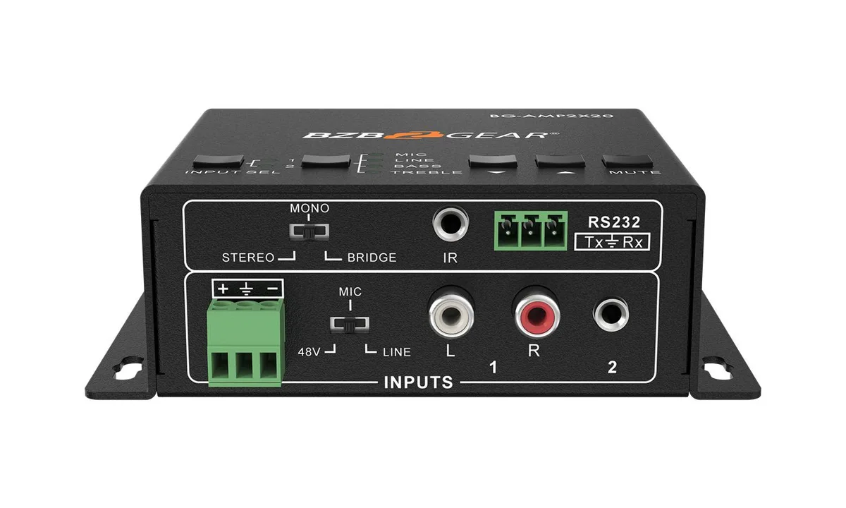 BZBGEAR BZBGEAR BG-AMP2X20 2-Channel 40W 4/8 Ohms Stereo/Mono Audio Amplifier — product photo