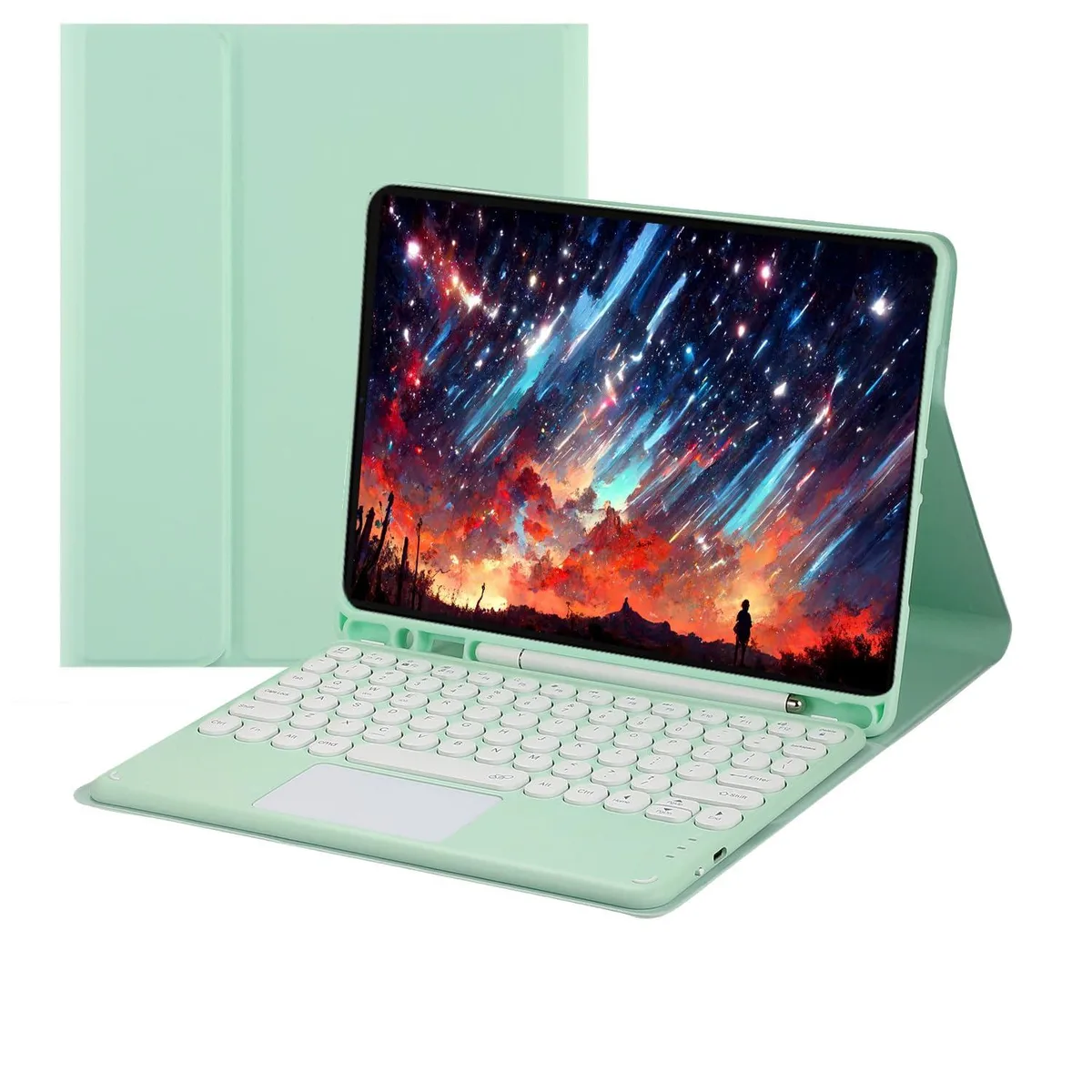 Timoom Timoom Green Bluetooth Keyboard Case with Trackpad for iPad 9.7" 2017/2018 & Air/Air 2 — product photo